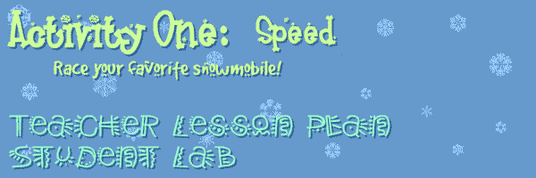 Force and Motion Activity One Menu Page